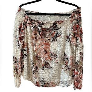 Lily White Off the shoulder long sleeve lace top women’s XL